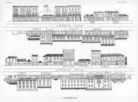 Pitt Street Elevation - 01 Street Elevation, St Elevation, Concept Models Architecture, Elevation Drawing, Architecture Elevation, Building Elevation, Sydney City, Architecture People, Tree Sketches