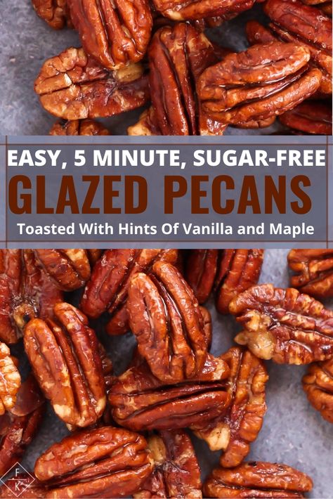 Pecan Recipe, Low Carb Cookies Recipes, Balsamic Vinaigrette Recipe, Keto Holiday Recipes, Sugar Free Snacks, Glazed Pecans, Sugar Free Sweets, Pecan Salad, Roasted Pecans