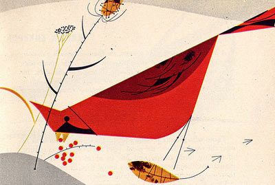 Charles Harper Charley Harper Cardinal, Charley Harper Birds, Charley Harper Art, Retro Tattoos, Charley Harper, Red Bird, Collage Illustration, Lithograph Print, Sumi E