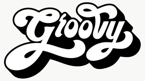 Black and white groovy funky style typography design element | free image by rawpixel.com / Tvzsu Funky Coloring Pages, 60s Font, Groovy Typography, Black And White Text, Groovy Svg, Black And White Typography, Groovy Font, Free Illustration Images, Funky Style