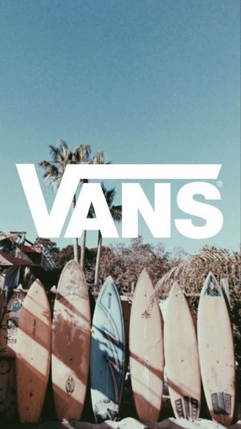 Vans Vintage Image + Surfboards on the Beach Wallpaper Vans Background, Vintage Wallpaper Iphone, Vans Surf, Surf Aesthetic, Blue Quotes, Surfing Pictures, Retro Phone, Whatsapp Wallpaper, Pacific Crest Trail