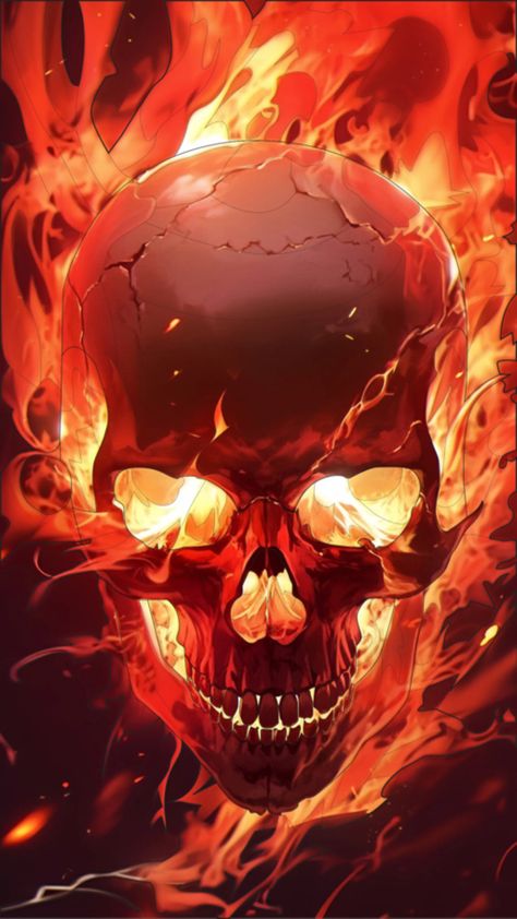 Skull In Flames, Ghost Rider Tattoo, Skull Artwork Illustrations, Inspiring Drawings, Ghost Rider Pictures, Grim Reaper Art, Skeleton Illustration, Amoled Wallpapers, Japanese Dragon Tattoos