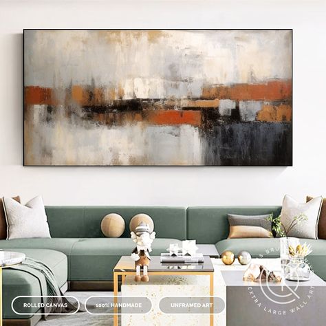 Fancy Painting, Abstract Pottery, Big Artwork, Painting For Bedroom, Bedroom Unique, Horizontal Landscape, Large Abstract Wall Art, Canvas Painting Landscape, Extra Large Wall Art