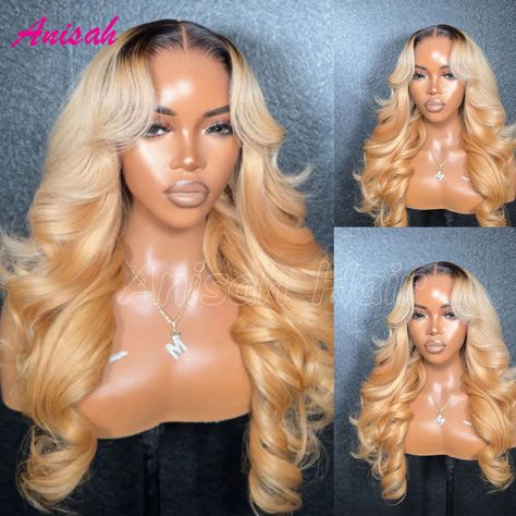 Brazilian Remy Hair Blonde Ombre Human Hair Wig Colored 13X4 Lace Front Wig Loose Wave Lace Closure Human Wigs, Hair Blonde, Blonde Ombre, Loose Waves, Wigs Hair Extensions, Remy Hair, Lace Closure, Hair Wig, Human Hair Wigs