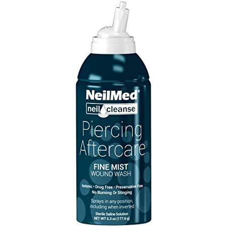 Amazon.com: NeilMed NeilCleanse Piercing Aftercare, Fine Mist, 6.3 Fluid Ounce : Beauty & Personal Care Ear Piercing For Migraines, Migraine Piercing, Burn Injury, Saline Solution, Piercing Aftercare, Travel Size Bottles, Nose Piercing, Piercing Jewelry, Ear Piercings