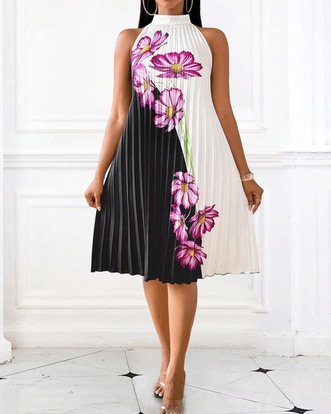 ✨Pre-order only, S(8) - XL(16) ✨ Alter Neck Dresses, Halter Neck Dress, Elegant Color, Dress For Summer, Halterneck Dress, Floral Printed, Halter Neck, All Fashion, Women Clothing