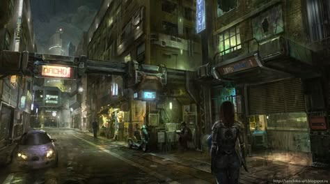 ArtStation - Streets, Alexander Chelyshev Star Wars 1313, Cyberpunk Concept Art, Cyberpunk 2020, Sci Fi City, Sci Fi Environment, Anime City, City At Night, Cyberpunk Anime, Cyberpunk City