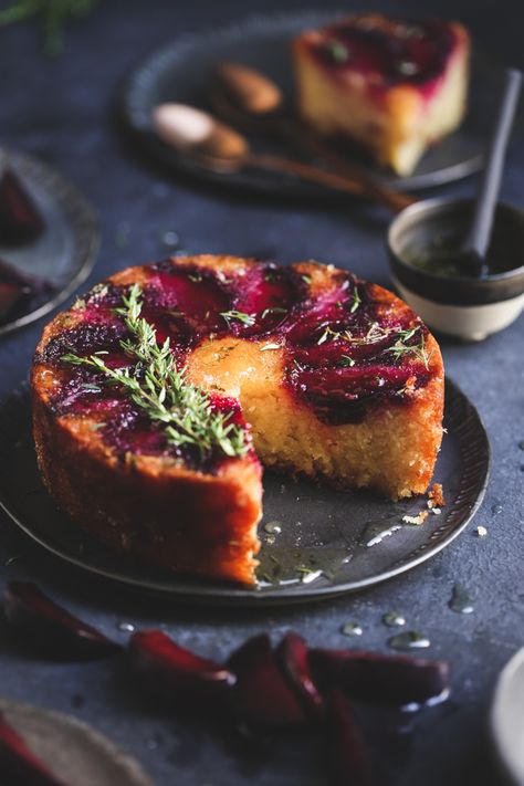 German Plum Cake, Plum Dessert, Small Batch Baking, Orange Chocolate Cake, Orange Chocolate, Plum Cake, Upside Down Cake, Gluten Free Cakes, Almond Recipes