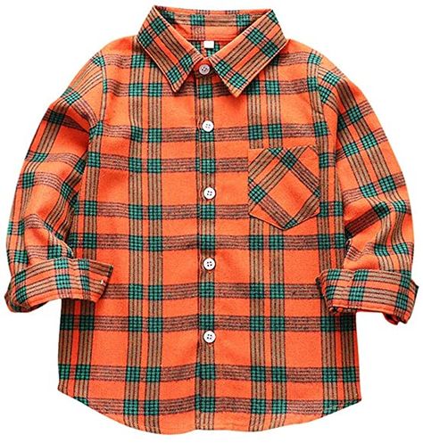 Tortor 1bacha Kid Girl Boy Long Sleeve Button Down Plaid Flannel Shirt (Orange Green, 2 Years): Amazon.ca: Clothing & Accessories Kids Plaid Shirt, Father Son Matching Shirts, Boys Plaid Shirt, Father Son Shirts, Kids Flannel, Kids Plaid, Buffalo Plaid Shirt, Plaid Shirt Men, Flannel Shirts