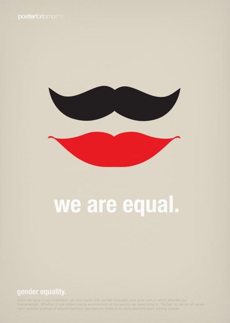 This is a series posters.  Since we were in our childhood, we have faced with gender inequality and grow with it, which affected our characterisitc.  Whether it was influenced by environment or the ... Gender Equality Art, Gender Equality Poster, Awareness Poster, Gender Inequality, Publicidad Creativa, Social Awareness, Quotes Thoughts, Life Quotes Love, Gender Equality