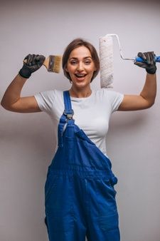 Women In Construction Outfits, Painter Outfit, Construction Outfit, Industrial Paintings, Commercial Painting, Bed Frame Design, Home Painting, Professional Paintings, Professional Painters