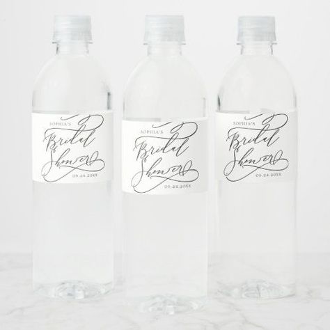 $4.80 | Romantic Calligraphy Bridal Shower #modern party favor, simple bridal shower, classic wedding shower favor, summer bridal shower supplies, unique fancy hand lettering k081, minimalist boho black white swirl, bohemian minimal whimsical flourish, elegant wedding shower decoration, calligraphy bridal shower decor, luxury neutral creative romantic spring Bridal Shower Water Bottle Labels, Wedding Bottle Labels, Romantic Calligraphy, Simple Bridal Shower, Summer Bridal Showers, Fancy Hands, Wedding Shower Decorations, Shower Water, Wedding Shower Favors