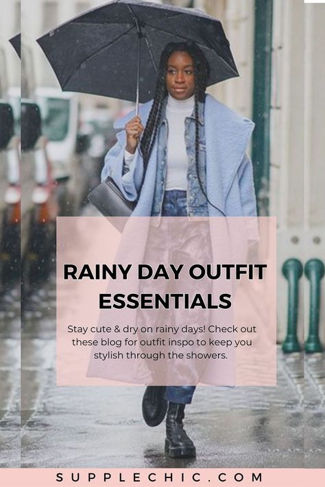 Don't let rainy days cramp your style, babe! Check out my blog post for some must-have rainy day outfit essentials that'll keep you looking cute and dry all season long. Let's make a splash with fashion! #RainyDayStyle #OutfitEssentials #FashionTips 3Blog #StyleTips #FashionIdeas #OutfitStyle #PlussizeFashion Rainy Office Outfit, Rainy Day Fashion, Outfit Essentials, Office Outfit, Rainy Day Outfit, Day Outfit, Clothing Essentials, Office Outfits, Look Chic