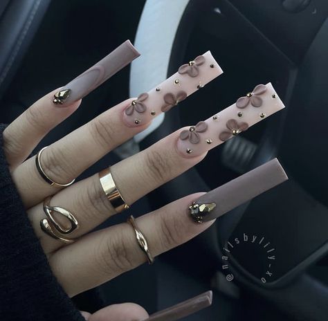 Brown Acrylic Nails, Fall Acrylic Nails, Classy Acrylic Nails, Long Acrylic Nails Coffin, Acrylic Nails Coffin Pink, Nails Only, Long Square Acrylic Nails, Bling Acrylic Nails, Pink Acrylic Nails