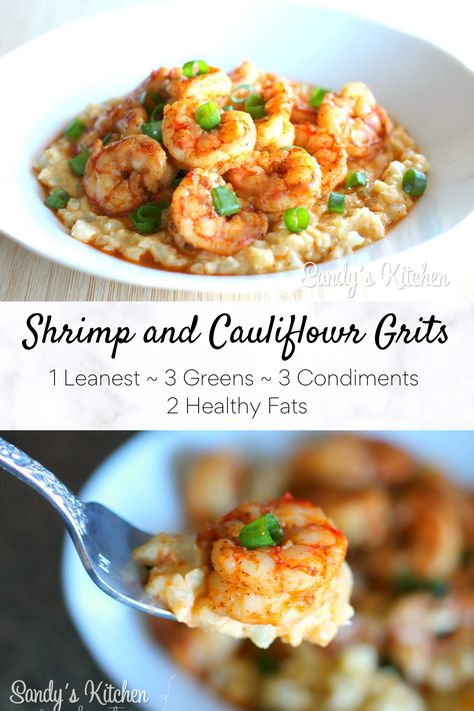 Shrimp And Cauliflower Grits, Cauliflower Grits, Recipes Cauliflower, Lean Protein Meals, Cheesy Grits, Lean And Green, Low Carb Low Fat Recipes, Boiled Egg Diet Plan, Lean Meals