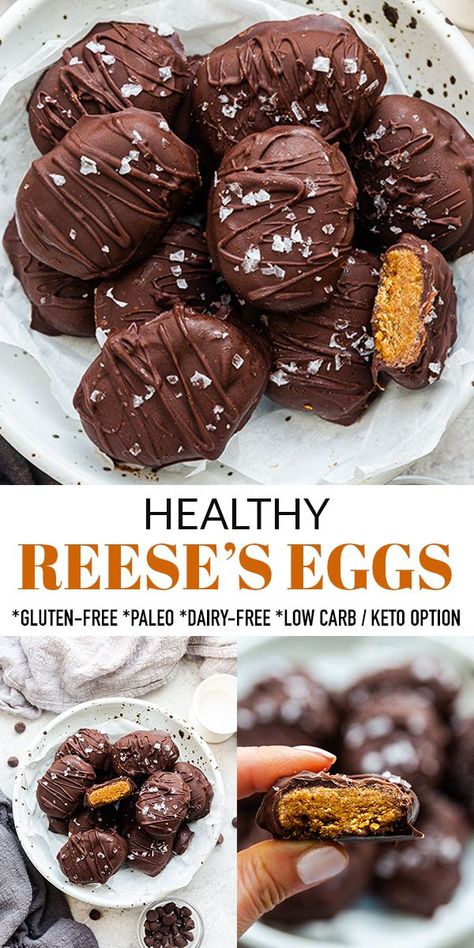 Vegan Easter Treats, Chocolate Peanut Butter Eggs, Healthy Easter Dessert, Easter Candy Recipes, Peanut Butter Maple Syrup, Healthy Easter Treats, Healthy Easter Recipes, Gluten Free Easter, Vegan Easter