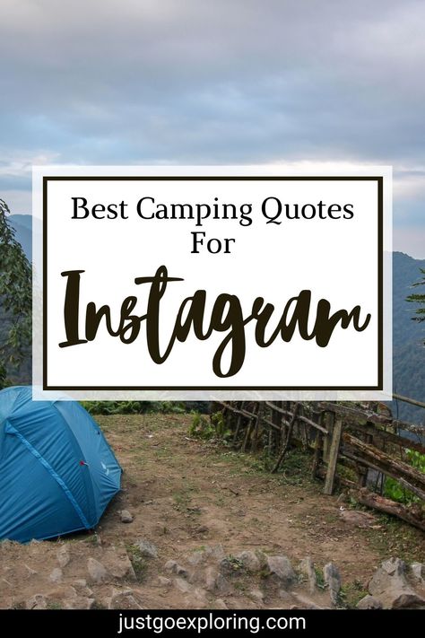 Discover the perfect camping quotes and captions to make your camping Instagram posts truly memorable. From wilderness explorers to nature lovers, this collection of inspiring camping quotes and witty camping captions will spark your adventurous spirit and leave your followers in awe of your outdoor escapades. Camping Weekend Quotes, Camping Quotes Inspirational, Camping Quotes Adventure, Camping Captions For Instagram, Camping Instagram Captions, Glamping Quotes, Random Captions, Wilderness Quotes, Camper Quotes