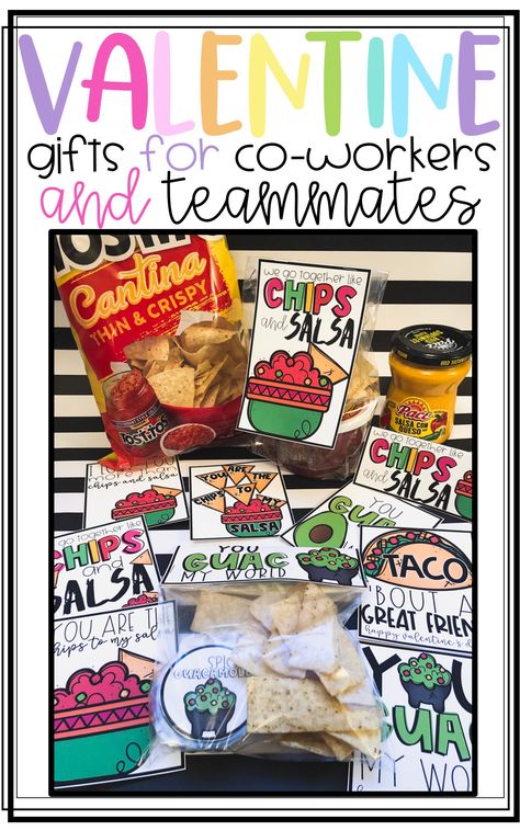 Valentine Gifts for co-workers and teammates! A fun chips and salsa themed valentine cards for your teacher teammates, co-workers, office staff, friends, and more! Cards For Your Teacher, Student Valentine Gifts, Valentine Student Gifts, Kindness In The Classroom, Cheap Valentines Gifts, Student Valentines, Gifts For Co Workers, Spreading Kindness, Treat Toppers