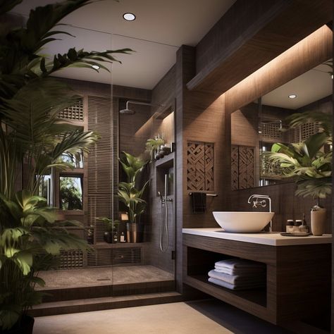 Brazilian Style Home, Bali Bathroom, Bathroom Interior Design Modern, Shower Area, Wall Panels Bedroom, Brazilian Style, Bathroom Decor Luxury, Bathroom Design Decor, Modern Kitchen Design Luxury