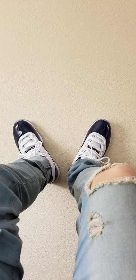 Jordan 11s Midnight Navy. Win like '82. Win Like 82 Outfit, Jordan 11 Midnight Navy Outfit, Jordans And Jeans, Jordan 11 Midnight Navy, Jordan 11s, Navy Outfit, Midnight Navy, Jordan 11, Ripped Jean