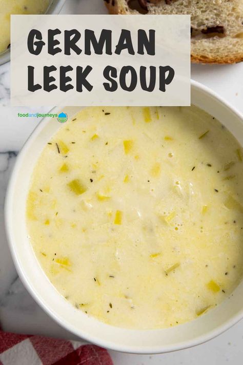 Cheesy Soup, Creamy Vegetable Soup, Leeks Soup Recipes, German Food Authentic, Leek Recipes, Potato Leek Soup, Leek Soup, Potato Soup Recipe, Soup And Stew