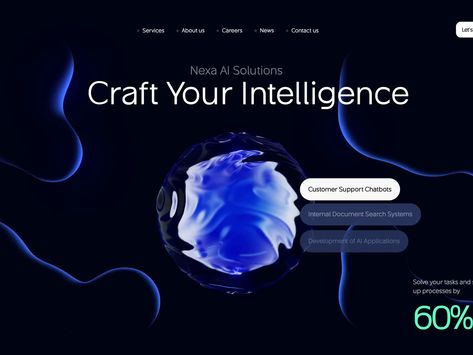 Nexa AI Hero page web design 3D animation Hero Section, Ui Website, Web Design Mobile, App Landing Page, Fancy Design, Website Services, Logo Reveal, Motion Design Animation, Design Animation