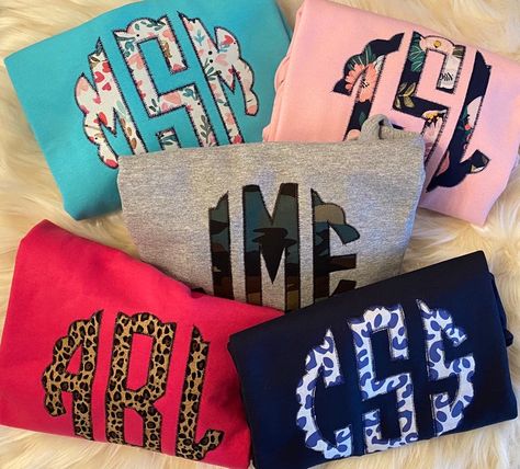 Sweatshirt With Initials, Monogram Pullover, Applique Sweatshirt, Monogram Luggage, Johnson City Tn, Color Sweatshirt, Monogram Sweatshirt, Womens Sweatshirts, Second Choice