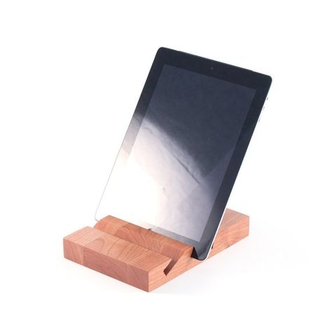 iPad stand - Cherry Ipad Stand Design, Wooden Ipad Stand, Support Ipad, Ipad Stand, Tablet Stand, Stand Design, 3 Things, Ipad Mini, Wood Finish