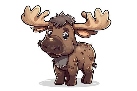 Happy Cute Cartoon, Moose Cartoon, Cartoon Moose, Moose Illustration, Neat Quotes, Brother Bear, Painted Rock Ideas, Photos Inspo, Rock Ideas