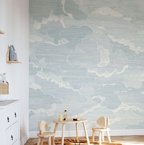 Blue Sky Wallpaper, Kindergarten Wallpaper, Murals For Kids, Nursery Room Inspiration, Cloud Wallpaper, Removable Wall Decals, Standard Wallpaper, Create Your Own Wallpaper, Nursery Wallpaper