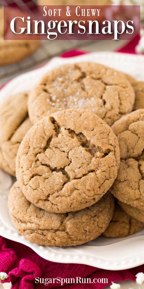 Chewy Gingersnap Cookies, Gingersnap Cookie Recipe, Soft Gingersnap Cookies, Gingersnap Cookies Chewy, Ginger Snap Cookies Recipe, Sugar Spun Run, Chewy Ginger Cookies, Gingersnap Cookies, Ginger Snap Cookies