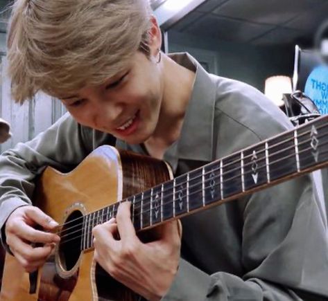 #JIMIN #BTS #guitar Jimin Boyfriend Material, Jimin Boyfriend, Jimin Icons, Park Jimin Cute, Blackpink And Bts, Bulletproof Boy Scouts, About Bts, I Love Bts, Playing Guitar