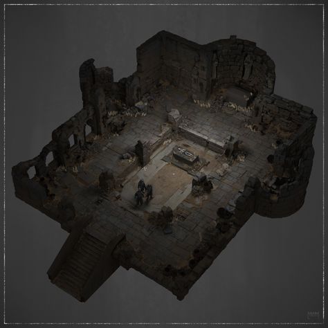 Dungeons And Dragons Diy, King Arthur's Knights, Dnd Locations, Interior Concept Art, Dungeon Room, Game Level Design, Isometric Map, Dark Castle, Environment Props