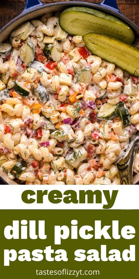 Creamy Picnic Pasta Salad, Tuna Pasta Salad With Pickles, Dill Pickle Macaroni Salad, Suddenly Salad Recipe, Dill Pickle Pasta Salad Recipe, Dill Pickle Salad, Picnic Salad Recipes, Paleo Tuna Salad, Picnic Pasta Salad