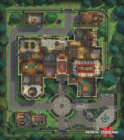 Murder Manor [40x45] : battlemaps Dnd Estate Map, Dnd Manor Map, Dnd Mansion Map, Dnd Dungeon Ideas, Mansion Battlemap, Dungeon Map Dnd, Dnd Castle Map, Dnd House Map, Dnd Tavern Map