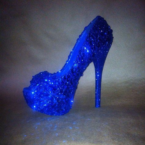 Prom Shoes Blue, Quinceanera Heels, Dark Blue Heels, Blue Heels Wedding, Shoes For The Bride, Royal Blue Heels, Blue Mermaid Prom Dress, High Heels For Prom, Glitter Wedding Dress