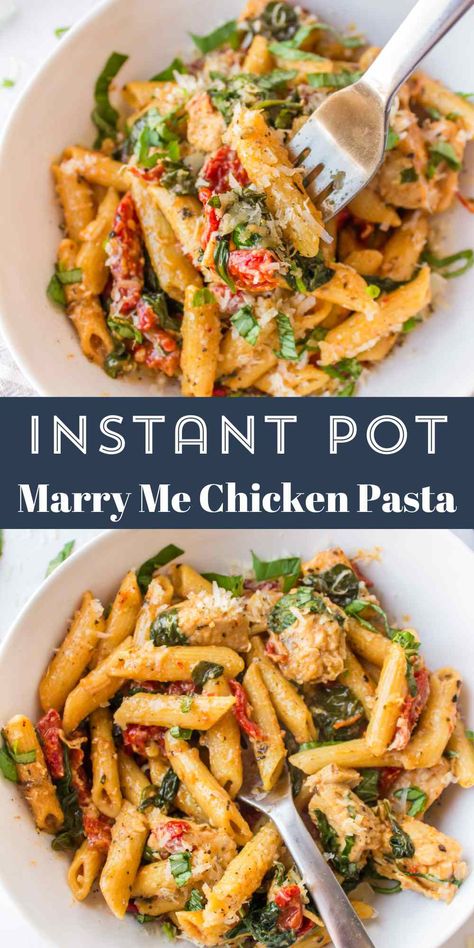 Instant Pot Marry Me Chicken Pasta Quick Easy Dinner Instant Pot, Best Instant Pot Pasta Recipes, Instant Pot Dinner Ideas Healthy, Best Instant Pot Dinners, Pressure Cooker One Pot Meals, Instant Pot Cheesy Pasta, Instapot Chicken Alfredo Pasta, Instant Pot Meal For A Crowd, Cheap And Easy Instapot Meals