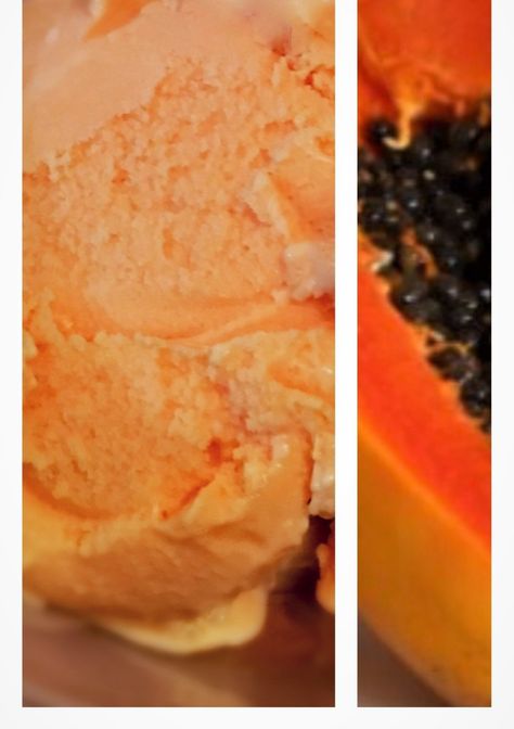 Papaya Ice Cream, Papaya Recipes, Papaya Smoothie, Ice Cream Business, Ice Cream Maker Recipes, Homemade Ice Cream Recipes, Ice Cream Recipe, Homemade Ice Cream, Cream Recipes