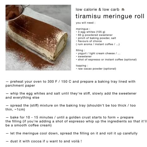 Low Cal Tiramisu, Easy Low Cal Recipe, Low Cal Diet, Volume Eating, Protein Dessert, Meal Prep Snacks, Master Board, Food Infographic, Kawaii Cooking