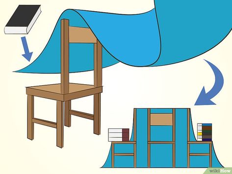 3 Ways to Create an Indoor Tent - wikiHow Diy Tent Indoor, Diy Tents For Kids, Porch Tent, Sheet Tent, Tent Diy, Indoor Forts, Diy Fort, Indoor Tent, Childhood Activities