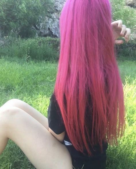 Pink Hair Roots, Bright Pink Hair, Full Highlight, Light Pink Hair, Pink Hair Dye, Hot Pink Hair, Dyed Hair Inspiration, Emo Hair, Pretty Hair Color