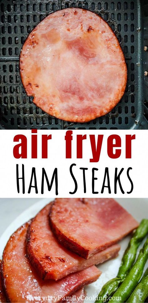 Air Fryer Ham, Air Fryer Recipes Meat, Ham Steak Recipes, Sugar Ham, Brown Sugar Ham, Ham Steak, Air Fryer Recipes Snacks, Air Fryer Steak, Air Fryer Cooking Times