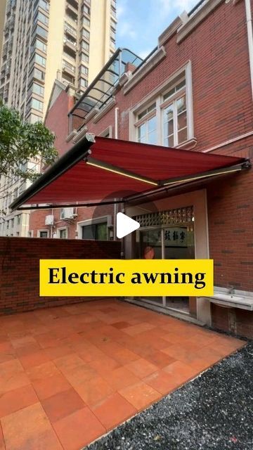 Outdoor Awning Ideas, Striped Awning, Awning Over Door, Awning Ideas, Aluminium Gates, Outdoor Awnings, Custom Gates, Electric Awning, Retractable Awning