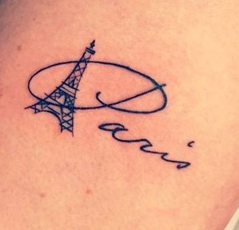 P Letter Tattoo, Paris Tattoo Ideas, Paris Tattoos, Eiffel Tower Tattoo, Tattoo Between Breast, Tower Tattoo, France Tattoo, A Small Tattoo, Second Tattoo