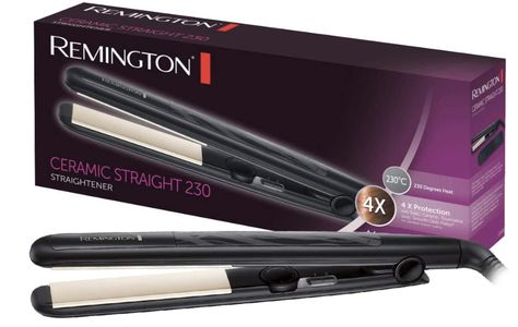 4x protection for the hair due to the exclusive antistatic ceramic tourmaline coating (compared to the Remington standard ceramic coating).
Even heat distribution and lower static charge of the hair and silky shine.
Slim, 110 mm long spring-loaded styling plates for uniform pressure on the hair.
10 temperature settings 150–230 °C for fine to thick hair.
15 s warm-up time, LED ready indicator, automatic safety shutdown after 60 min. Remington Straightener, Remington Hair Straightener, Flat Iron Tips, Best Hair Straightener, Ceramic Hair Straightener, Hair Iron, Hair Straighteners, Amazon Beauty Products, Ceramic Coating