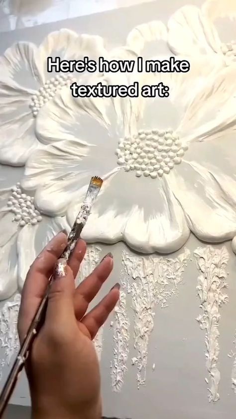 Texture Painting With Piping Bag, Texture Techniques Painting, Plaster Canvas Diy, Painting With Texture Paste, Texture Paste Art On Canvas, Texture Painting On Canvas Diy, Piping Paint On Canvas, Textured Paste Art, How To Make Thick Paint