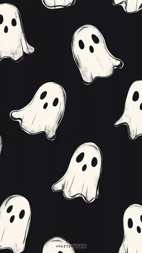 Ghost Wallpapers: 50 Halloween Spooky Phone Backgrounds 22 Halloween Ghost Wallpaper Iphone, Side Background Design, Cute Ghost Background, Halloween Wallpaper Iphone Ghost, Cute Ghosts Wallpaper, Ghost Pattern Wallpaper, Black And White Halloween Wallpaper, Goth Halloween Wallpaper, Halloween Patterns Wallpaper