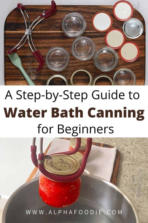 An easy guide to water bath canning for beginners - this at-home canning technique is perfect for preserving jams/jellies/preserves, fruits, pickles, and tomato products for up to a year of locked-in freshness and flavor! Tomatoes Jam, Water Bath Canning For Beginners, Water Bath Cooking, Canning For Beginners, Hot Water Bath Canning, Bath Jellies, Cold Water Bath, Water Bath Canning Recipes, Freezing Vegetables