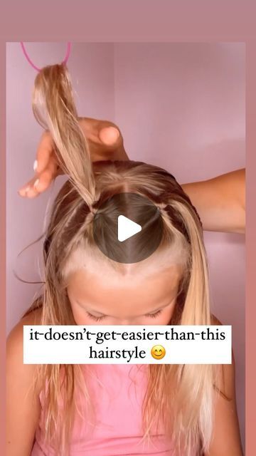 Audrey McClelland on Instagram: "IT DOESN’T GET EASIER THAN THIS HAIRSTYLE ❤️ I’m all about the easiest hairstyles ever and this is one of them! I love this half up hairstyle. I will share where to find these exact hair products for this hairstyle. Everybody should have a Topsy tail 🥰. . #hairstyles #hair #hairstyle #hairtutorial #hairtutorials #halfuphalfdownhairstyle #halfuphalfdown #halfupdo #halfup #hairdo #simplehairstyles #simplehair #simplehairstyle #easyhairstyles #easyhairstyle #easyhairstylesforgirls #cutehairstyles #cutehair #hairvideo #hairideas #hairinspo #hairinspiration #hairvideos #hairidea" Easy Half Up Pigtail Hairstyles, Top Pig Tails Hairstyles, Growing Out Bangs Hairstyles For Kids, Half Up Kids Hairstyles, Girly Hairstyles For Kids, Half Up Half Down Toddler Hairstyles, Half Up Half Down Hairstyles For Kids, Topsy Tail Hairstyles For Kids, Disney Park Hairstyles