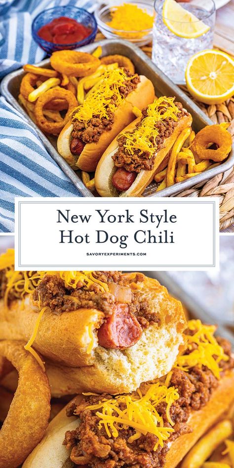 Hot Dog For Dinner, Chilly Dogs Recipe, Easy Chili For Hot Dogs, Chilli For Hotdogs, Chili For Hotdogs, Hot Dog Chili Recipe, Best Chili For Hot Dogs, Homemade Hotdog Chili, Best Hot Dog Chili Recipe